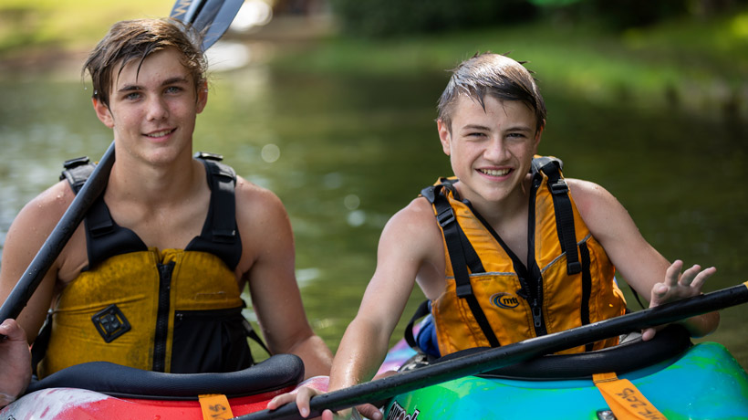 Boys Summer Camp Kayaking