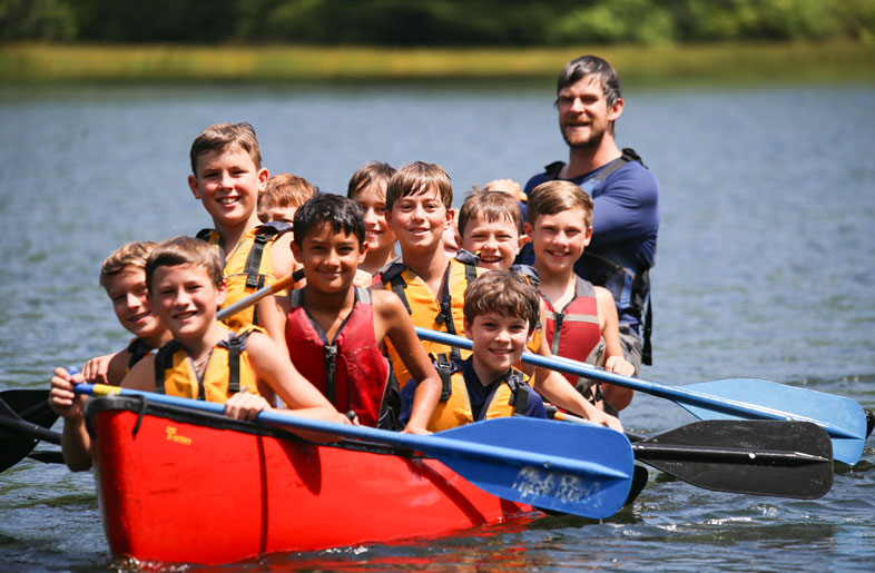 Boys Camp Canoeing
